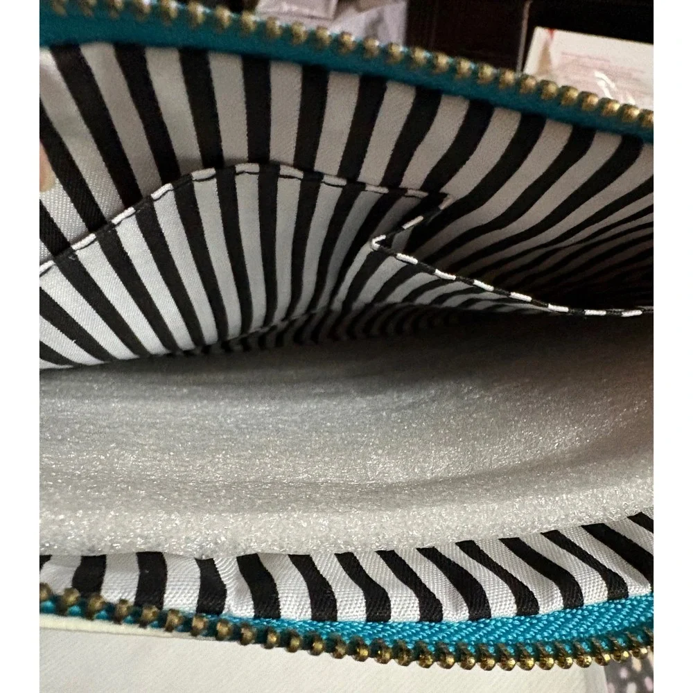 Brentano Teal Blue Geometric Colorblock Tassel Clutch Bag‎ NWT